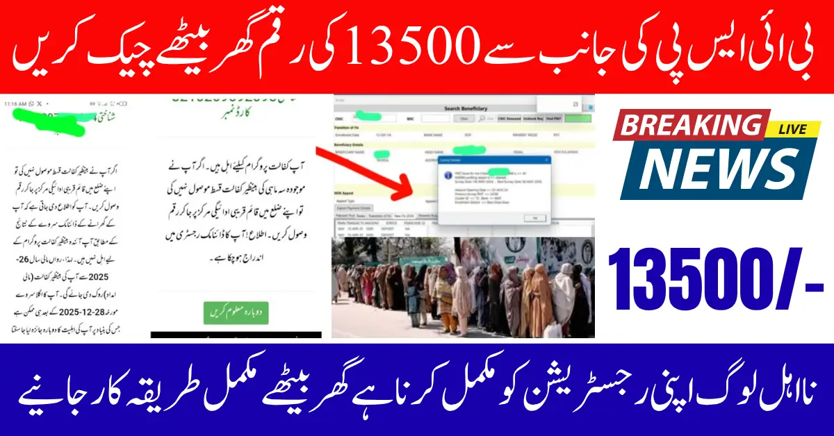 BISP 8171 Web Portal Registration Reopen For New Payment Know Full Guide Step By Step