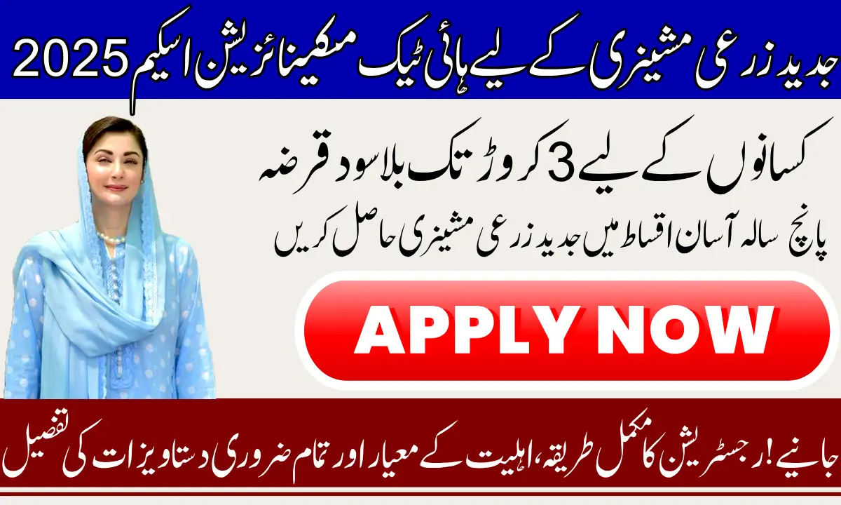 CM High-Tech Scheme Offers Interest-Free Loans Up To PKR 30 million For Farming Mechanization In 2025