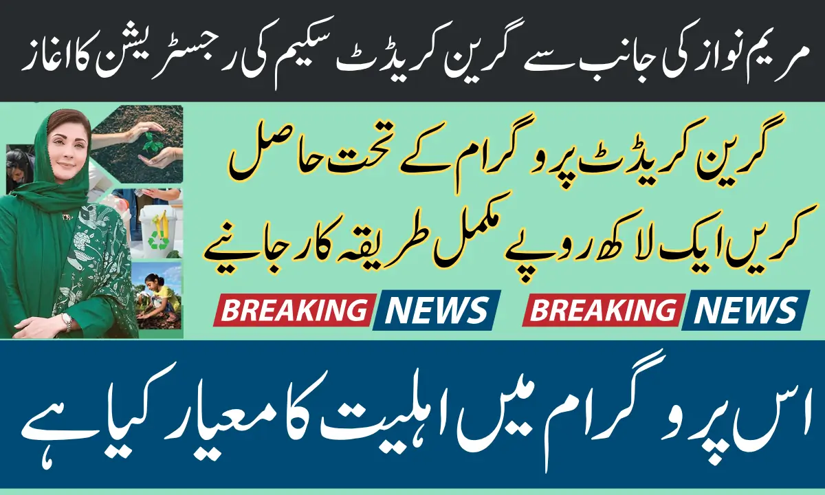 Maryam Nawaz Green Credit Program 2025 Earn Rs.10,000 By Following Easy Steps