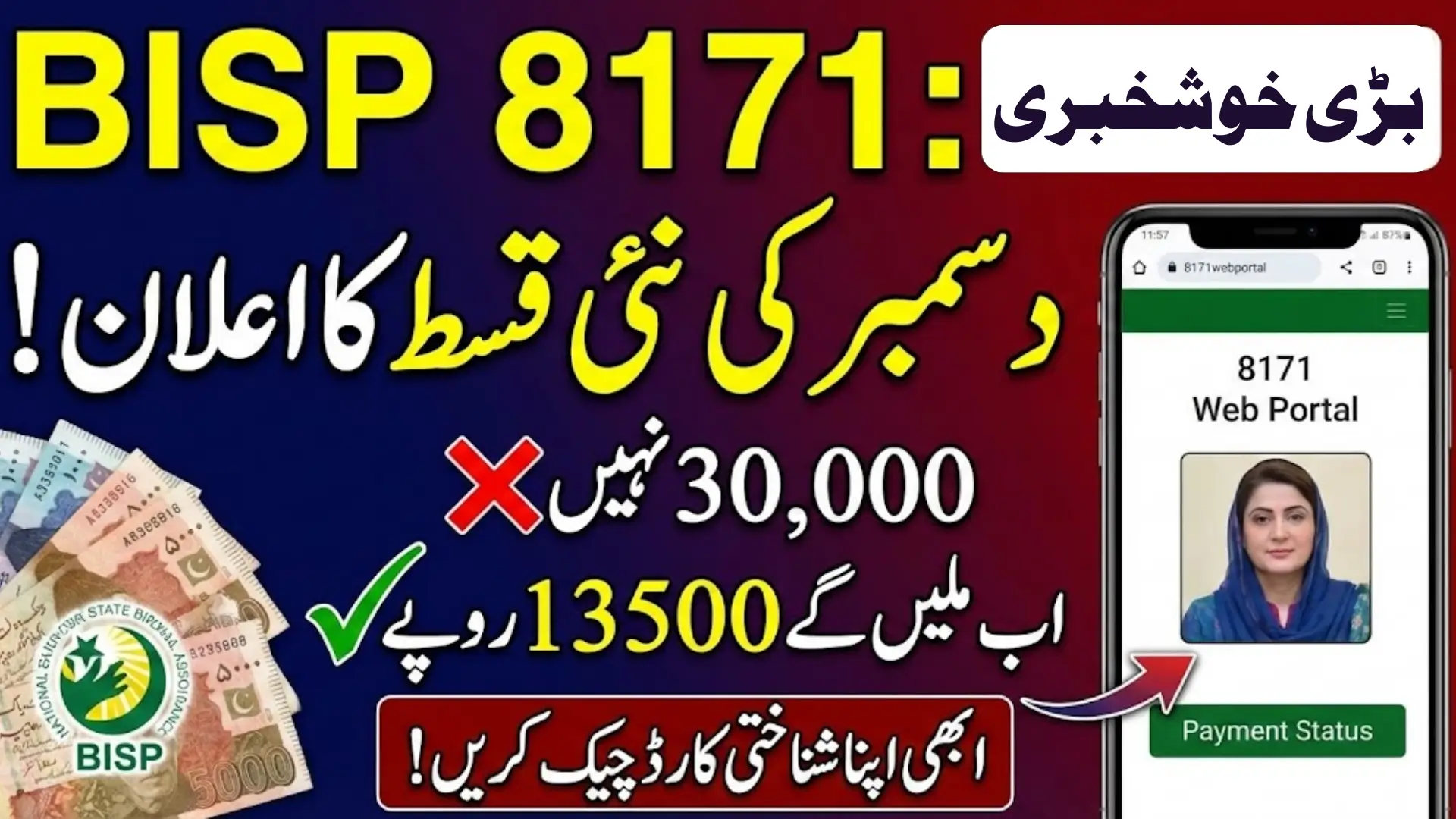 BISP 8171 Web Portal December 2025 Payment Status Online Using CNIC Full Guide